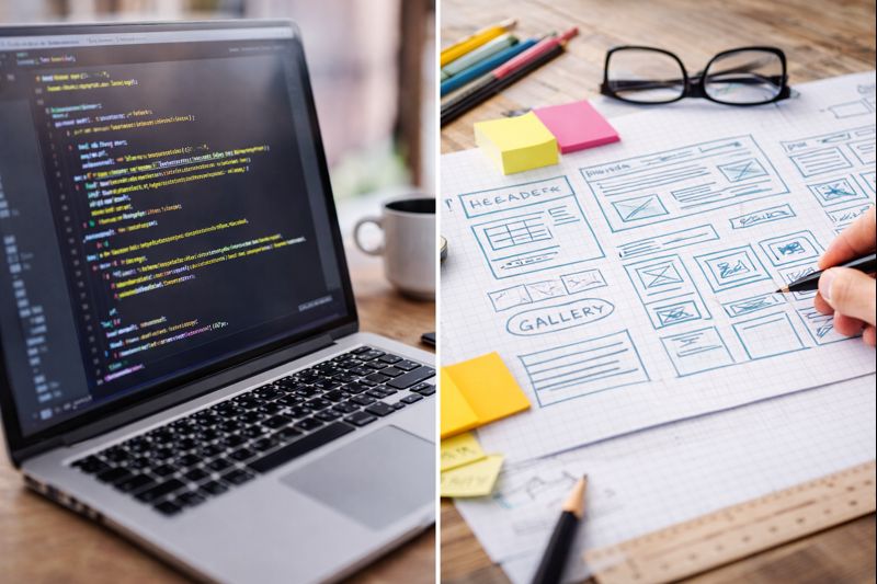 Code editor on a screen